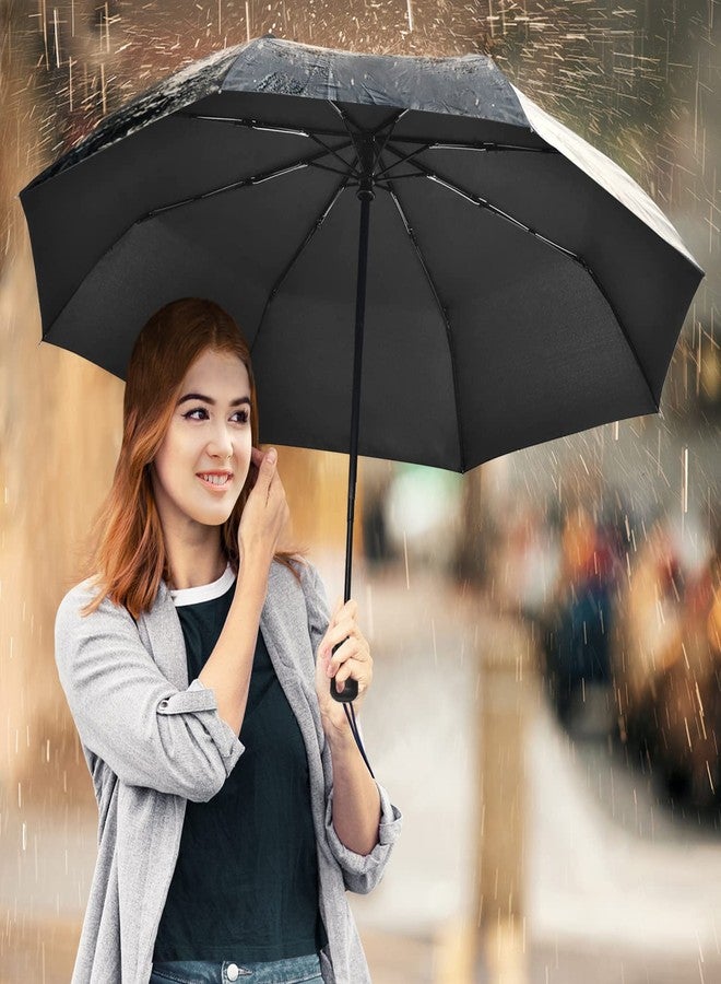 RONIARE 2 Packs Travel Umbrellas for rain Windproof Compact Umbrella Folding Small Strong and Portable Automatic Open and Close - Men and Women (Black + Blue) - Image 2